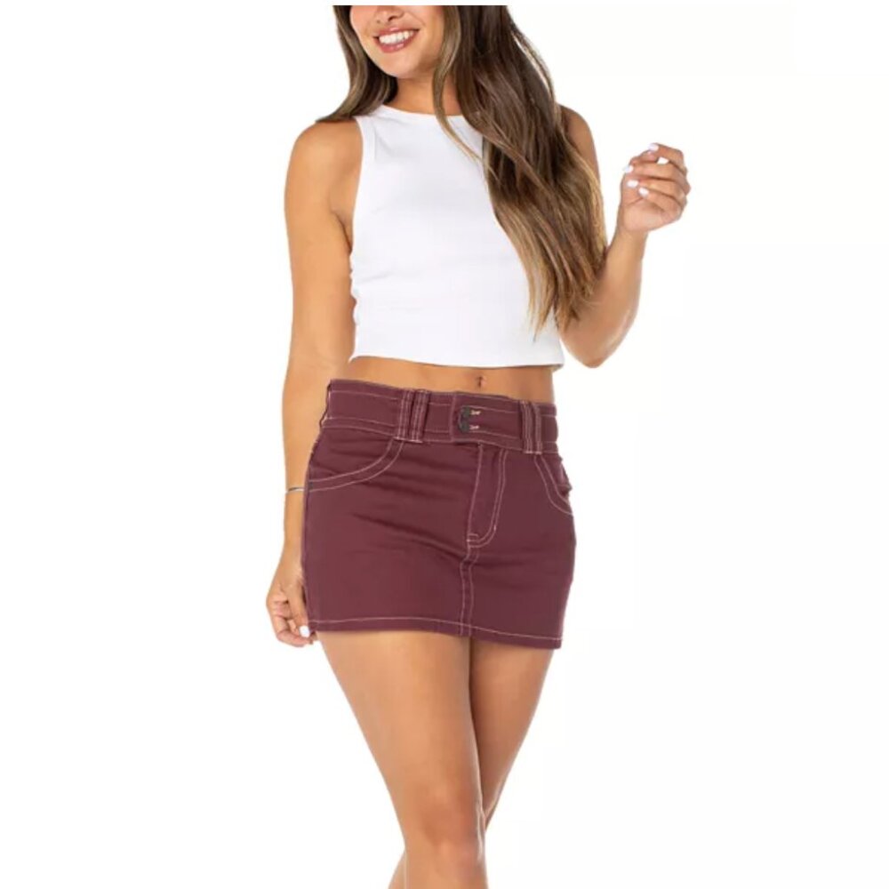 Celebrity Pink - Contrast-Stitch Mini Skirt